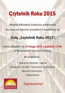 Gala Czytelnik Roku 2015 – zaproszenie