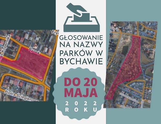 Wydłużony został termin głosowania na nazwę parków w Bychawie. Do 20 maja 2022 r. można głosować na zaproponowane nazwy