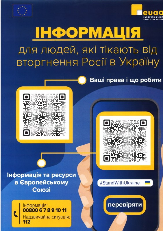 Ulotki informacyjne dla osób z Ukrainy czasowo przebywających w Polsce