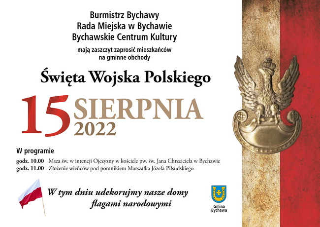 Święto Wojska Polskiego w Bychawie – 15 sierpnia 2022 – zaproszenie