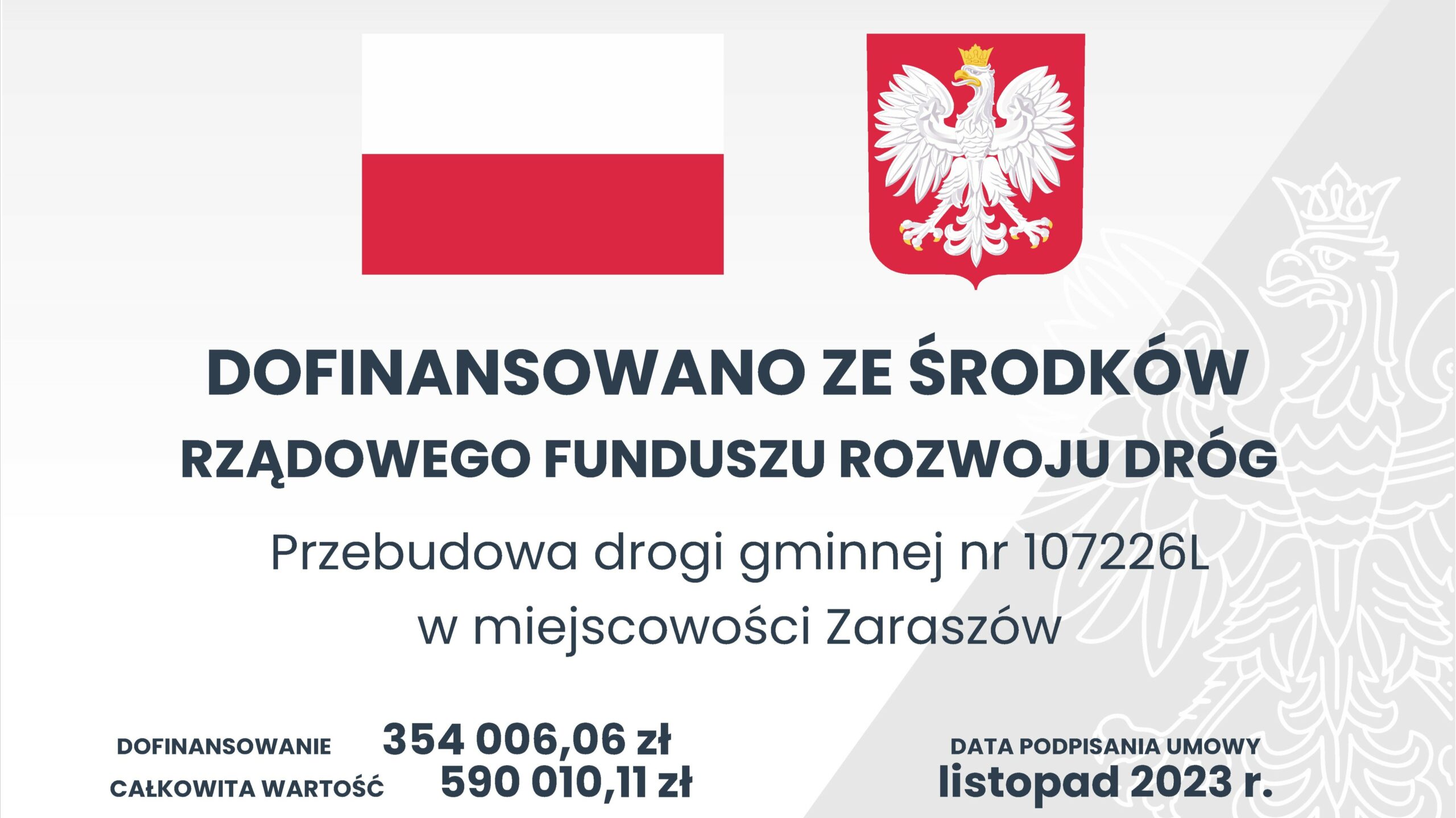 Przebudowa drogi gminnej nr 107226L w miejscowości Zaraszów